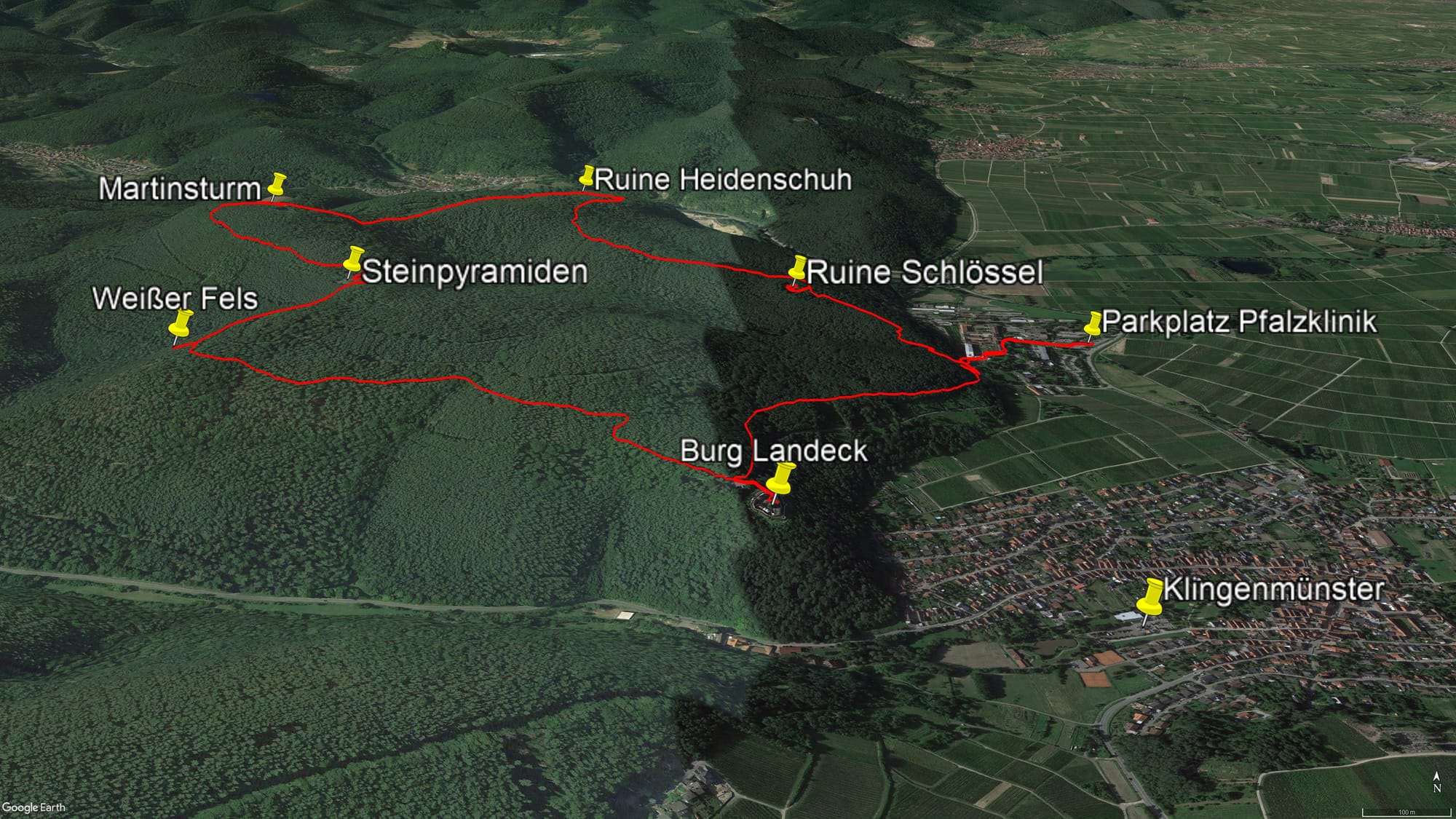 Karte der Route