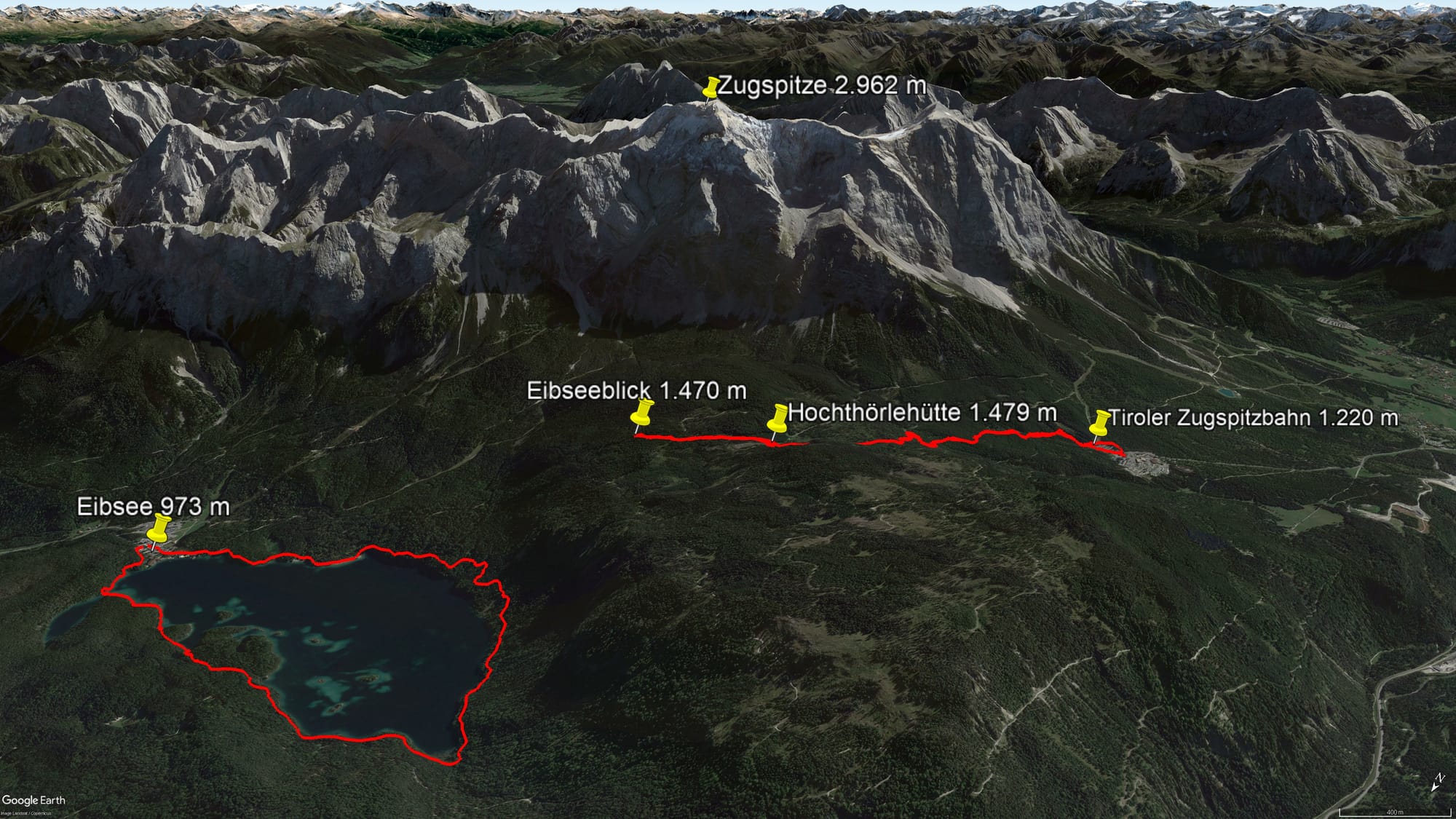 Karte der Route