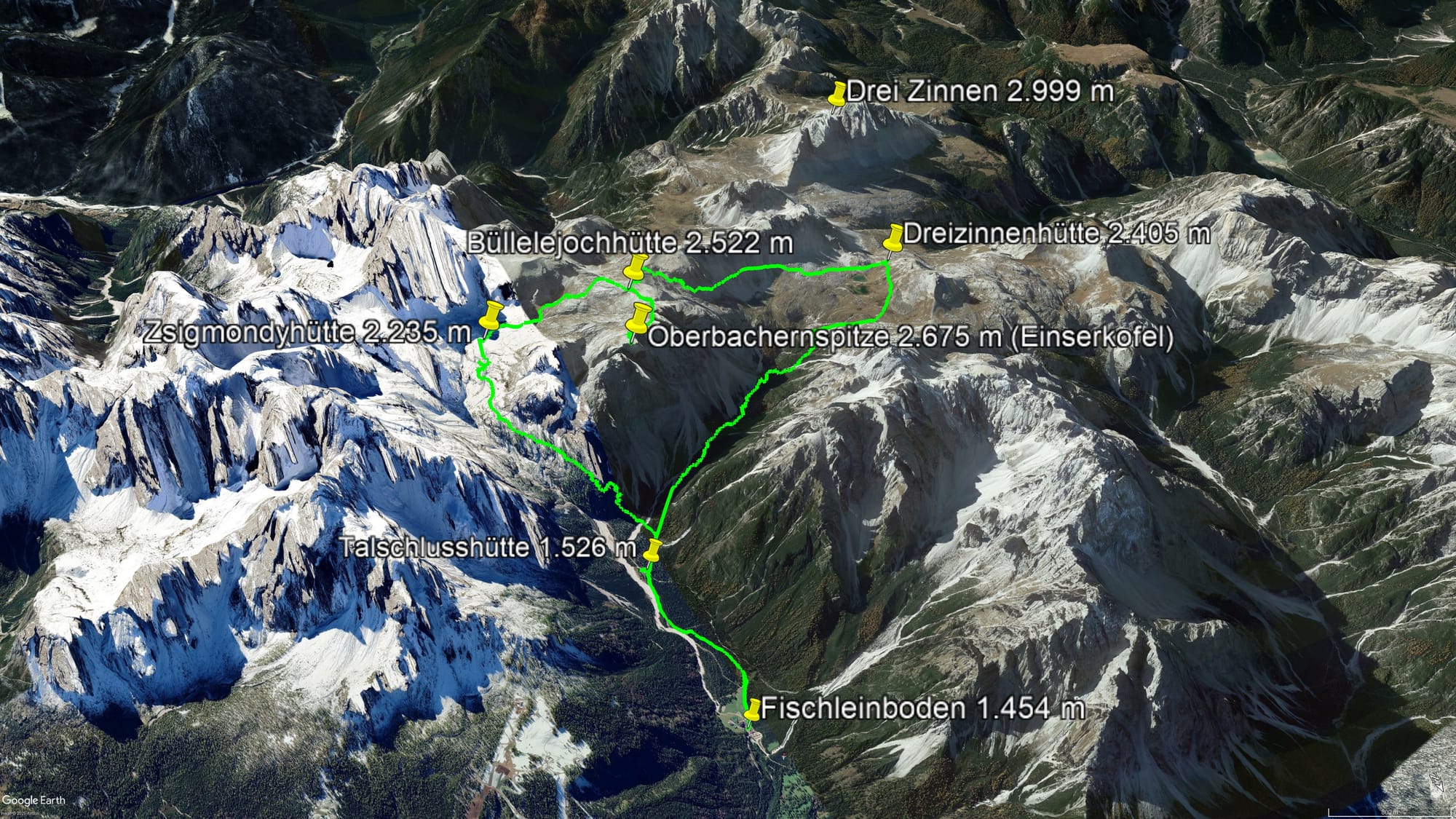 Karte der Route