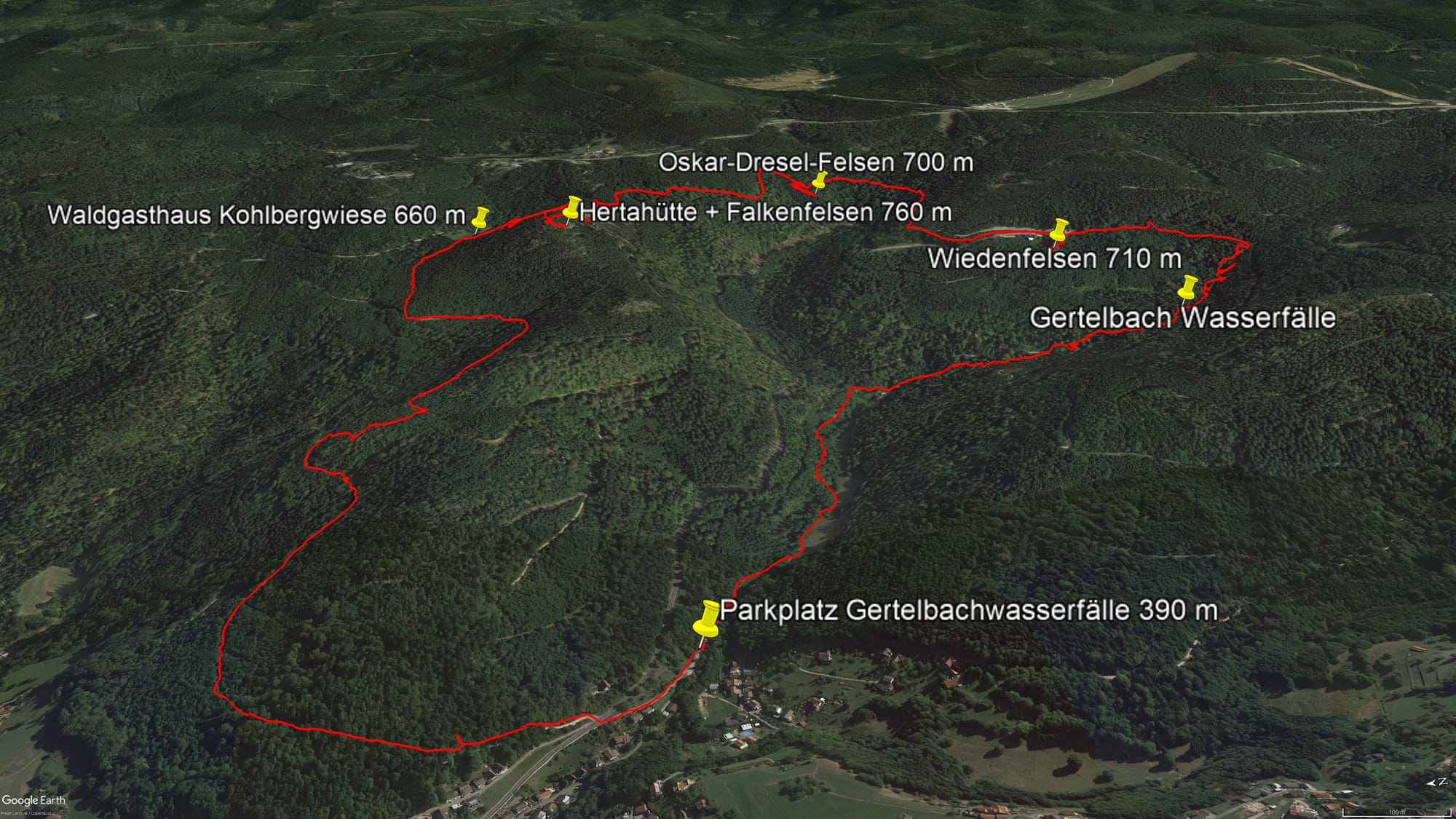 Karte der Route
