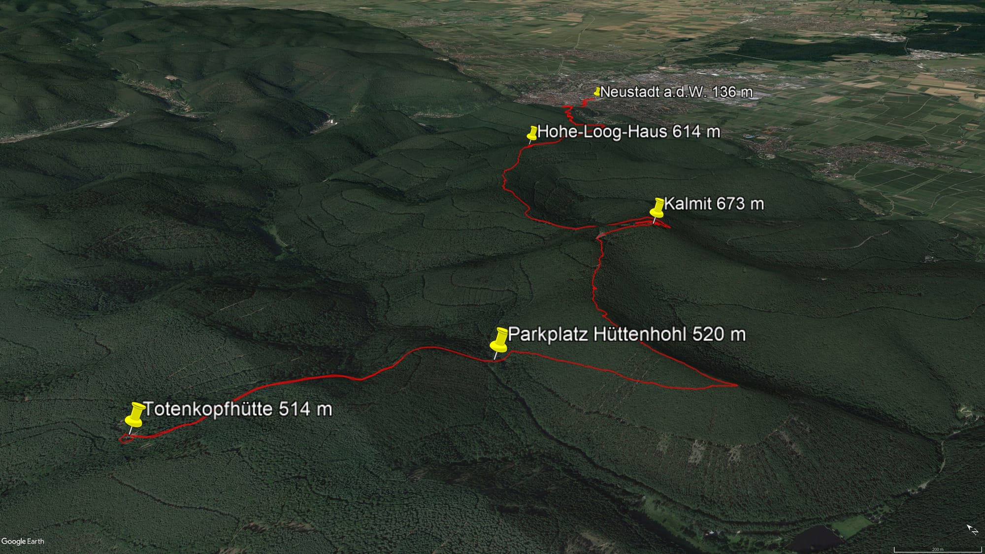 Karte der Route