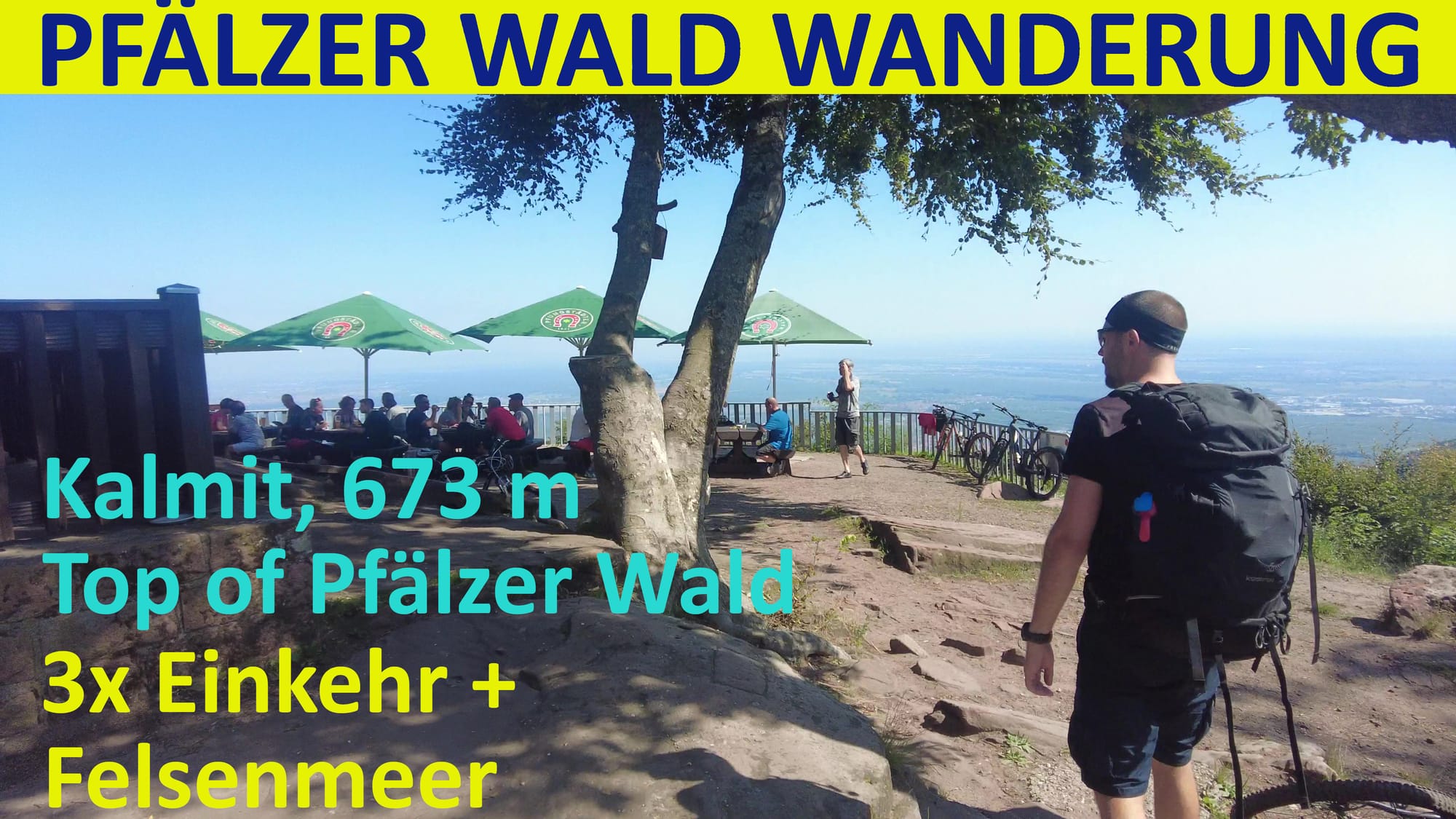 Pfälzer Wald Wanderung von der Kalmit nach Neustadt mit Felsenmeer und 3× Einkehr: Totenkopfhütte, Kalmithaus und Hohe-Loog-Haus