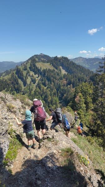 Hüttentour mit Kindern auf der Nagelfluhkette bei Oberstaufen im Allgäu