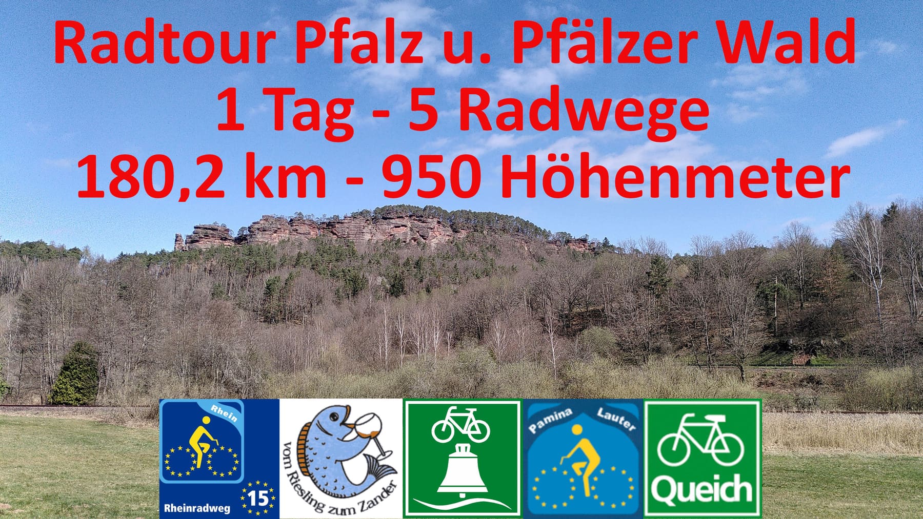 Radtour Pfälzer Wald: 180-km-Tagesrunde von Karlsruhe durch das Dahner Felsenland