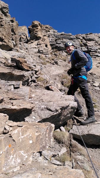 Klettersteig auf die Punta della Valletta (3.090 m) von Pila mit Panorama auf zahlreiche Viertausender