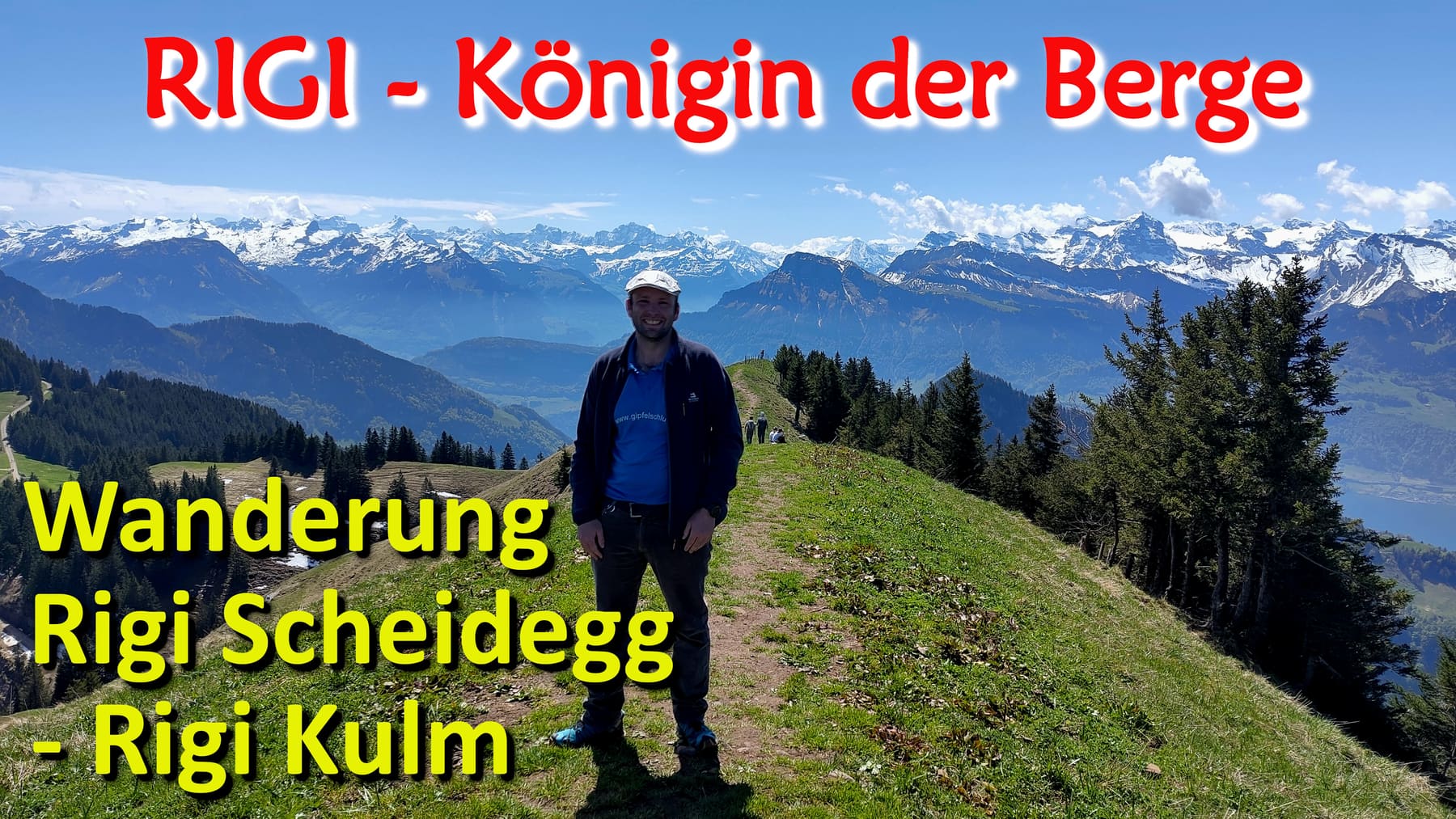 Panorama-Wanderung auf der Rigi über dem Vierwaldstättersee in der Schweiz