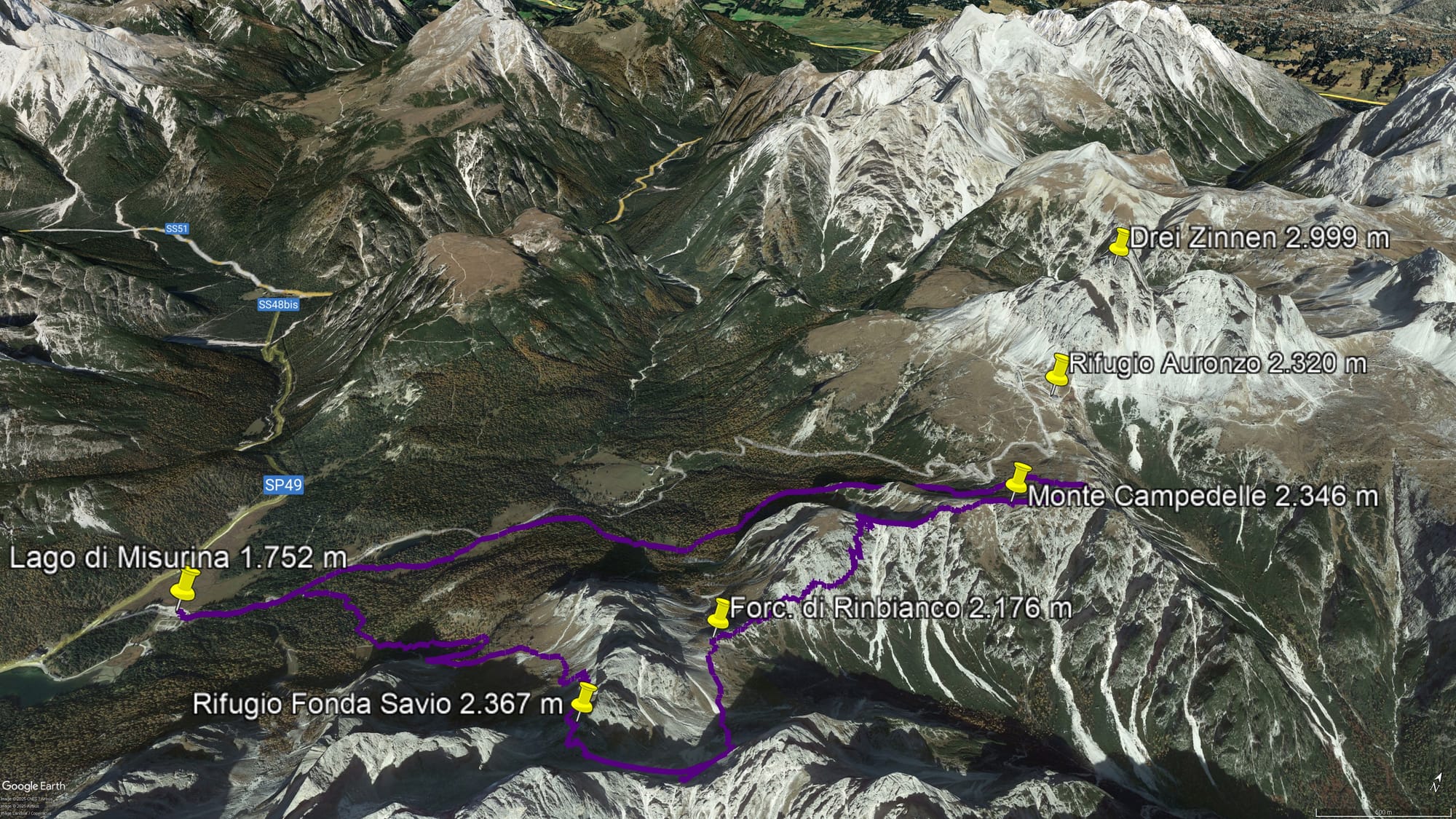 Karte der Route