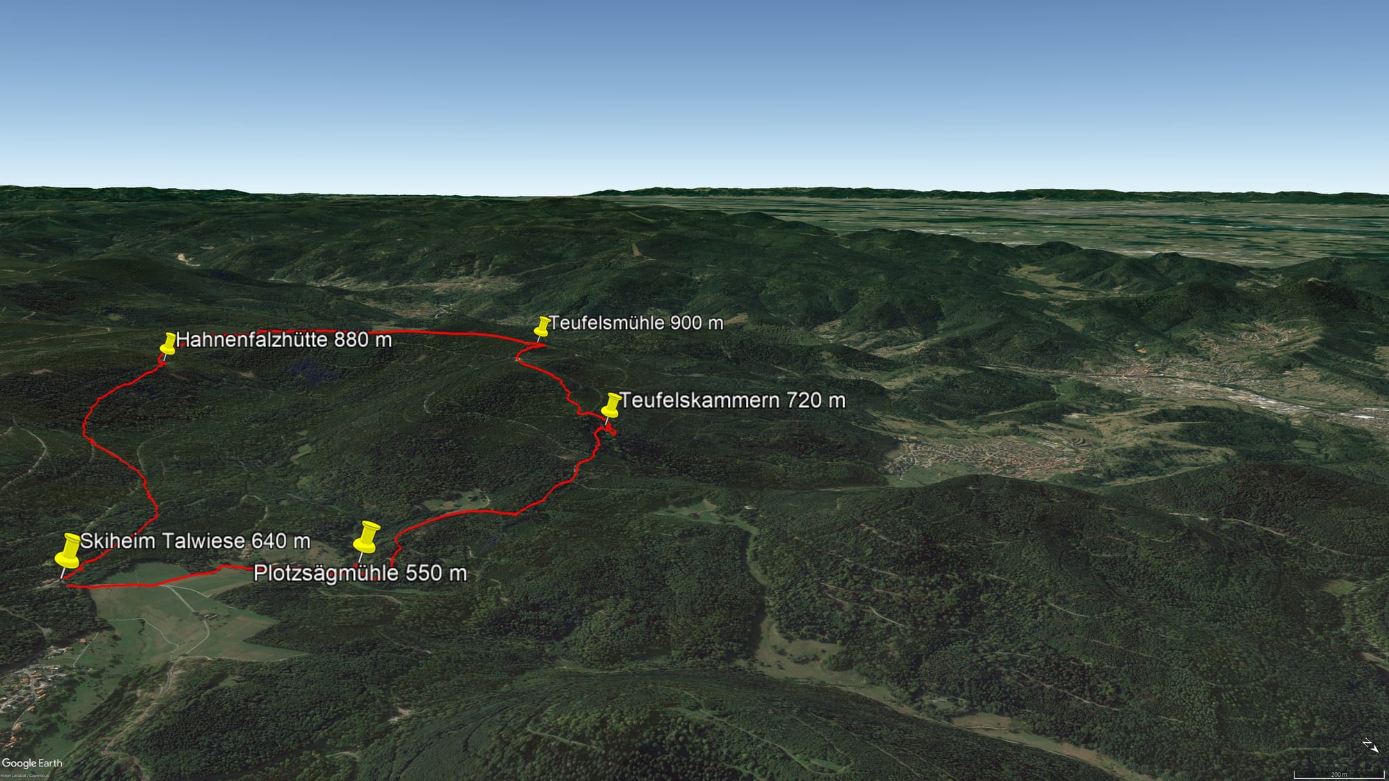 Karte der Route