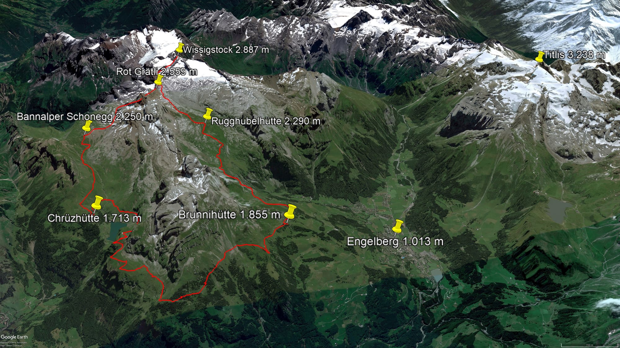 Karte der Route
