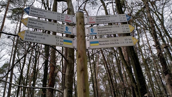 Wasgau-Felsenweg bei Vorderweidenthal und Oberschlettenbach im Pfälzer Wald